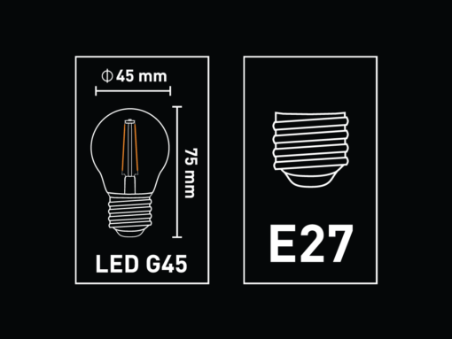 2W Filament LED Bulb E27 G45 Amber Glass 2000K - Image 3