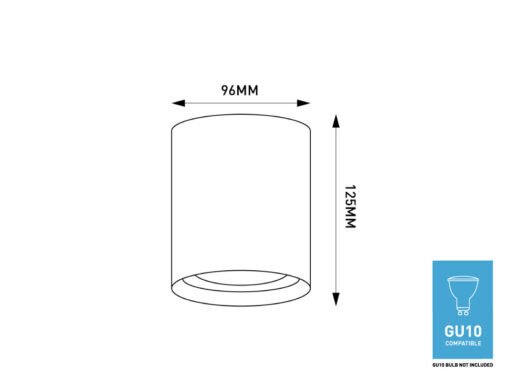GU10 Surface-mounted spot fixture cylinder sand white tiltable large - Image 7