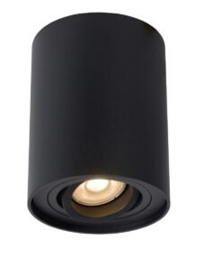 GU10 Surface-mounted spot fixture cylinder sand black tiltable large