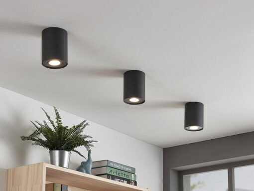 GU10 Surface-mounted spot fixture cylinder sand black tiltable large - Image 3