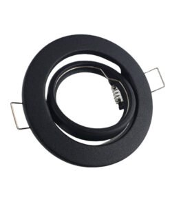 Alternative view of GU10 recessed fixture sand black with lamp holder