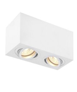 GU10 Surface-mounted spotlight fixture rectangular dual fittings sand white tiltable