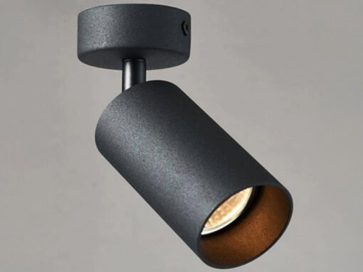 GU10 Surface-mounted spot fixture cylinder sand black rotatable - Image 2