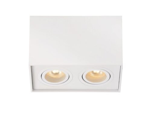 GU10 Surface-mounted spotlight fixture rectangular dual fittings sand white tiltable - Image 2