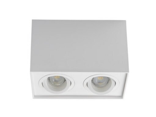 GU10 Surface-mounted spotlight fixture rectangular dual fittings sand white tiltable - Image 3