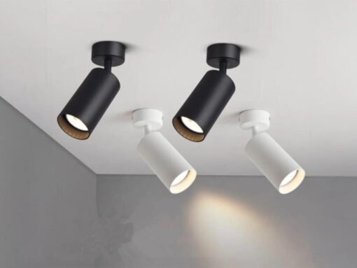 GU10 Surface-mounted spot fixture cylinder sand black rotatable - Image 3