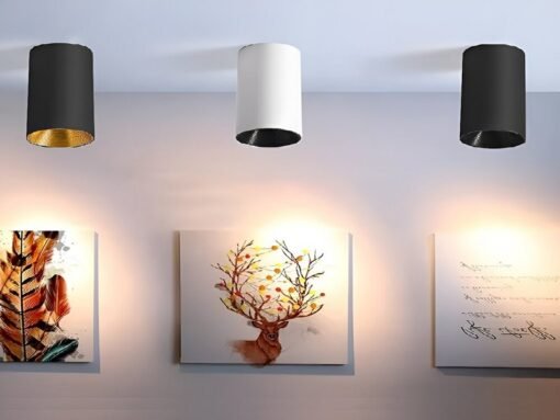GU10 Surface mounted spotlight fixture cylinder sand gold and black - Image 4