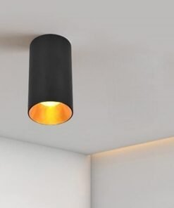 Alternative view of GU10 Surface mounted spotlight fixture cylinder sand gold and black