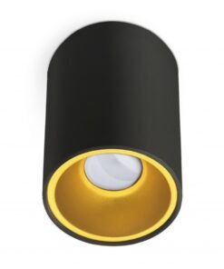 GU10 Surface mounted spotlight fixture cylinder sand gold and black