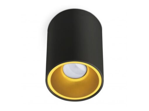 GU10 Surface mounted spotlight fixture cylinder sand gold and black