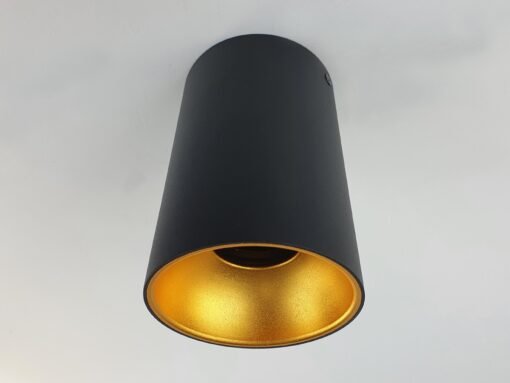 GU10 Surface mounted spotlight fixture cylinder sand gold and black - Image 5