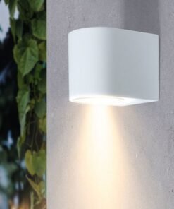 Alternative view of Wall lamp modern semi-circular GU10 fitting sand white waterproof