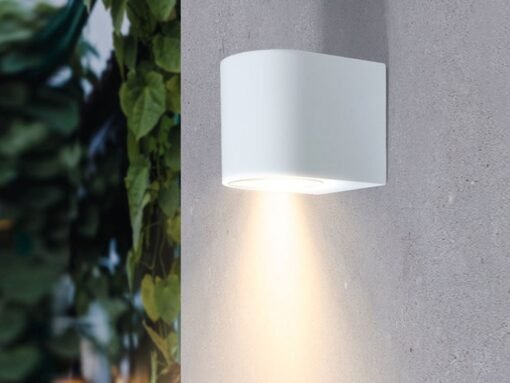 Wall lamp modern semi-circular GU10 fitting sand white waterproof - Image 2