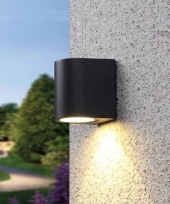 Alternative view of Wall lamp modern semi-circular GU10 fitting sand black waterproof