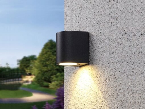 Wall lamp modern semi-circular GU10 fitting sand black waterproof - Image 2