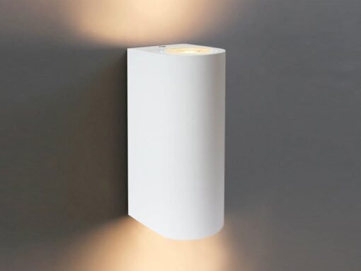Wall lamp modern semi-circular GU10 duo fitting sand white waterproof - Image 2