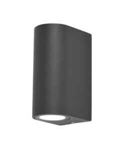 Wall lamp modern semi-circular GU10 duo fitting sand black waterproof