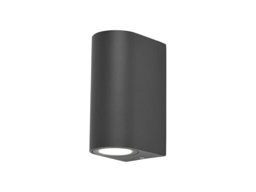 Wall lamp modern semi-circular GU10 duo fitting sand black waterproof