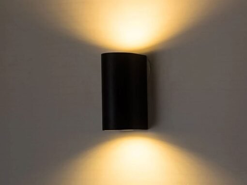 Wall lamp modern semi-circular GU10 duo fitting sand black waterproof - Image 3