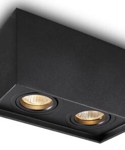 GU10 Surface-mounted spotlight fixture rectangular dual fittings sand black tiltable