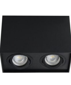 Alternative view of GU10 Surface-mounted spotlight fixture rectangular dual fittings sand black tiltable