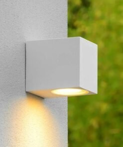 Alternative view of Wall lamp modern rectangular GU10 fitting sand white waterproof