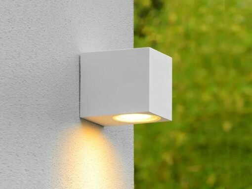 Wall lamp modern rectangular GU10 fitting sand white waterproof - Image 2