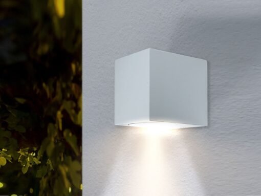 Wall lamp modern rectangular GU10 fitting sand white waterproof - Image 3