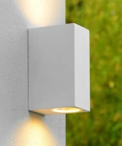 Alternative view of Wall lamp modern rectangular GU10 duo fitting sand white waterproof