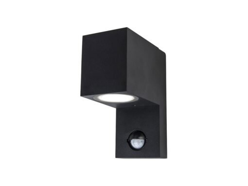 Wall lamp modern rectangular GU10 fitting sand black waterproof with sensor