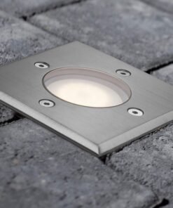 GU10 Ground spotlight square satin nickel