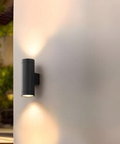 Alternative view of Wall lamp Cylinder GU10 duo fitting sand black waterproof