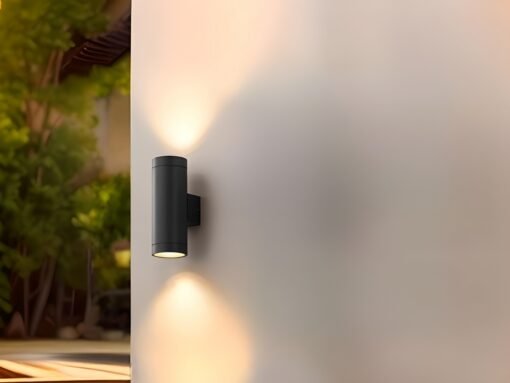 Wall lamp Cylinder GU10 duo fitting sand black waterproof - Image 2