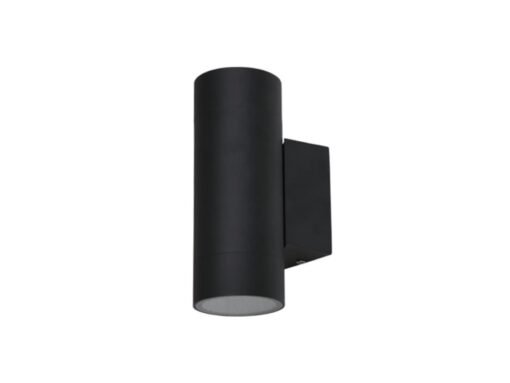 Wall lamp Cylinder GU10 duo fitting sand black waterproof