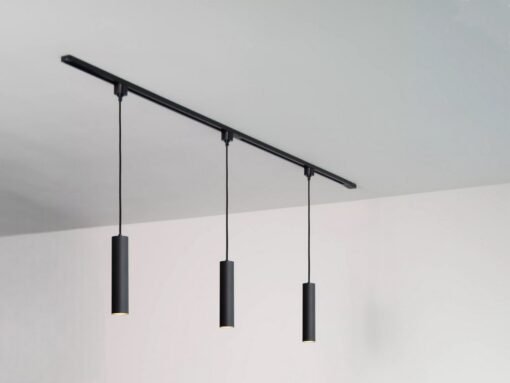 Track light spot GU10 Decorative Hanging lamp cylinder 24cm sand black - Image 2