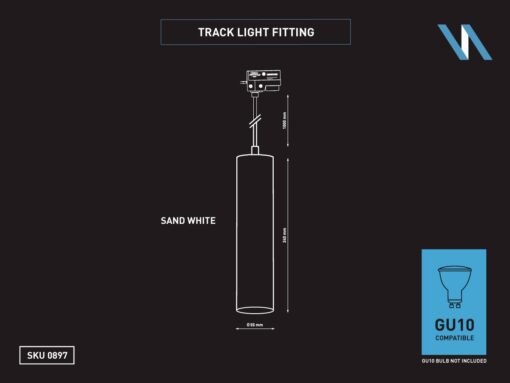 Track light spot GU10 Decorative Hanging lamp cylinder 24cm sand white - Image 6