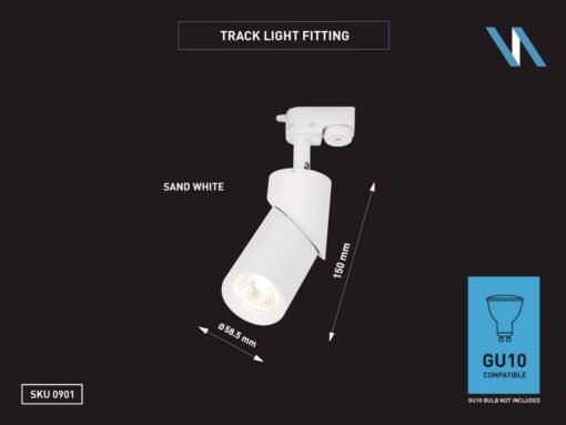 Track light spot GU10 fixture cylinder sand white rotatable - Image 5