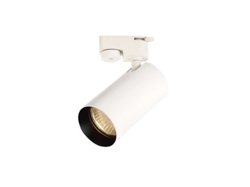 track light spot GU10 fixture cylinder sand white with black rotating head with ring