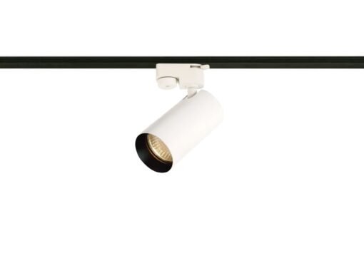 track light spot GU10 fixture cylinder sand white with black rotating head with ring - Image 2