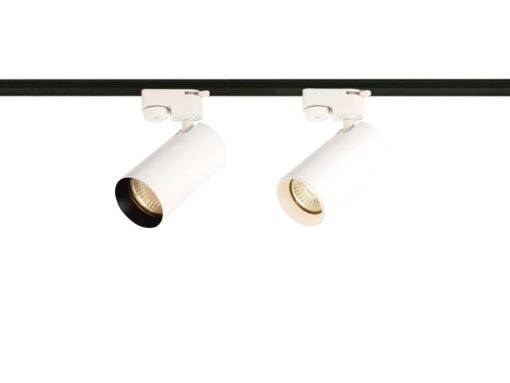track light spot GU10 fixture cylinder sand white with black rotating head with ring - Image 3