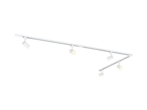 track light spot GU10 fixture cylinder sand white with black rotating head with ring - Image 4