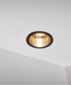 Alternative view of GU10 Recessed design fixture cylinder sand gold and black with lamp holder
