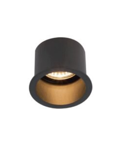 GU10 Recessed design fixture cylinder sand black with lamp holder