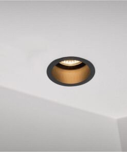 Alternative view of GU10 Recessed design fixture cylinder sand black with lamp holder