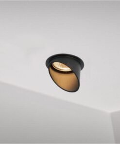 Alternative view of GU10 Recessed design fixture cylinder sand black with lamp holder