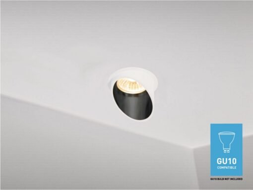 GU10 Recessed design fixture cylinder sand white and black with lamp holder - Image 2