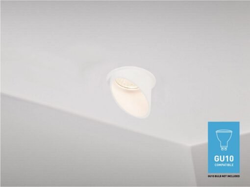 GU10 Recessed design fixture cylinder sand white with lamp holder - Image 2