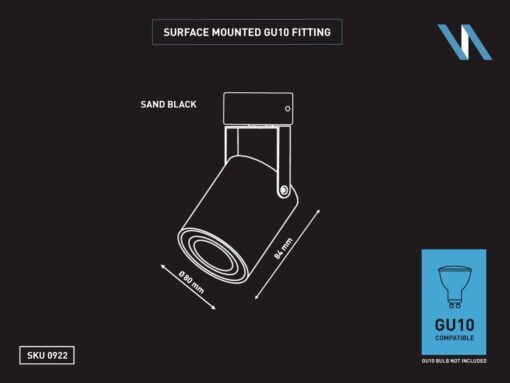 GU10 Surface-mounted spot fixture cylinder sand white rotatable - Image 4