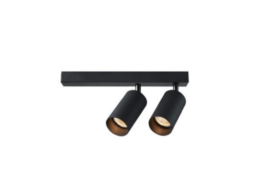 GU10 Surface-mounted spotlight fixture double cylinder sand black rotatable