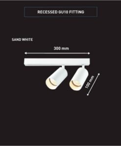 Alternative view of GU10 Surface-mounted spotlight fixture double cylinder sand white rotatable